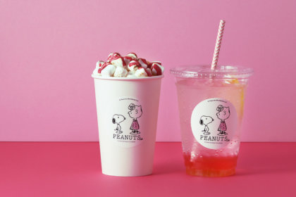 お花見にぴったり！スヌーピーとサリーのアート入り“さくらドリンク”が登場！<br><br>／PEANUTS Cafe 中目黒