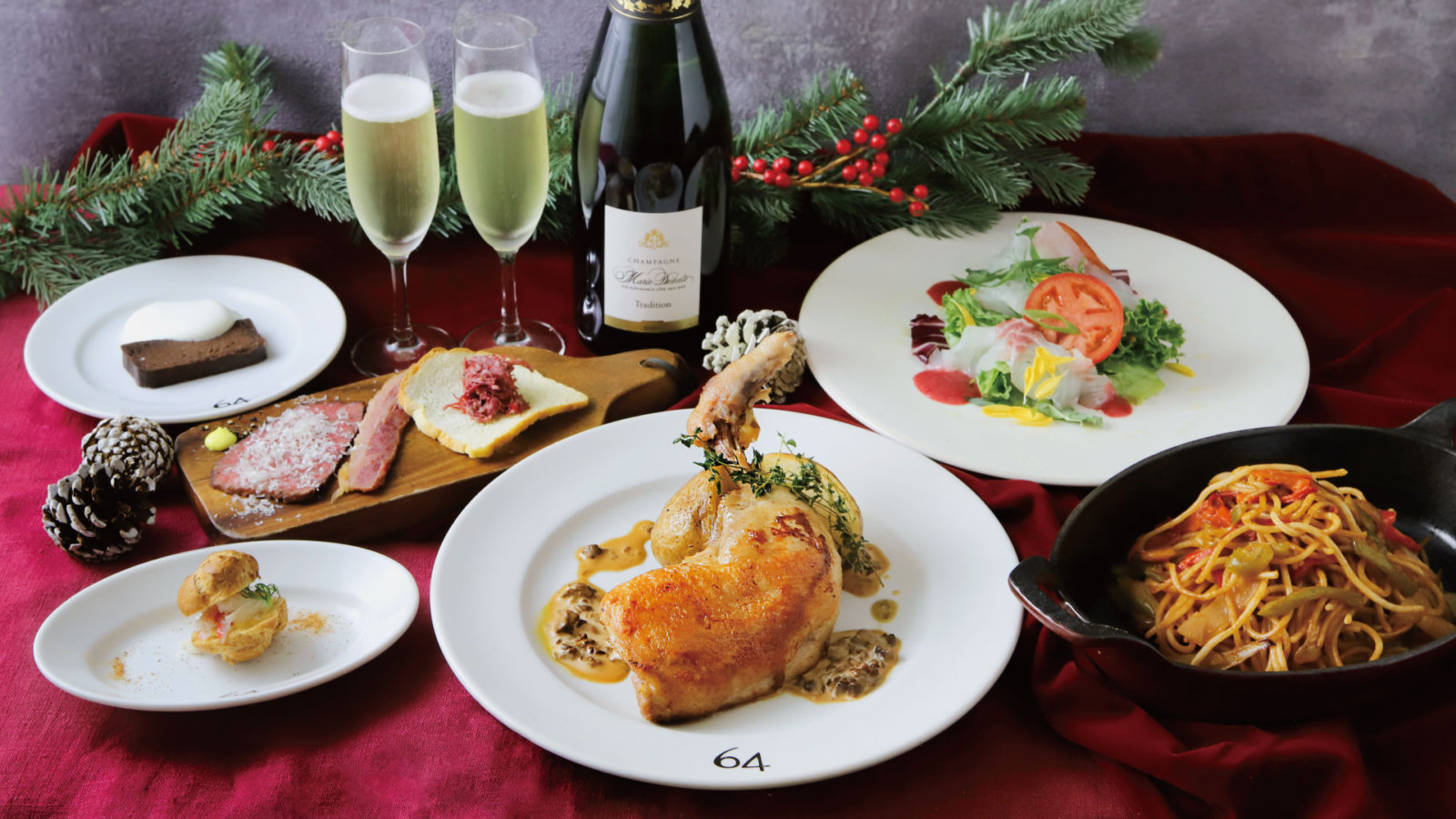 神戸旧居留地クリスマスを彩るビストロディナーで特別な夜を。「Bar & Bistro 64（ロクヨン）」でご予約受付開始。12月1日～25日ご提供。