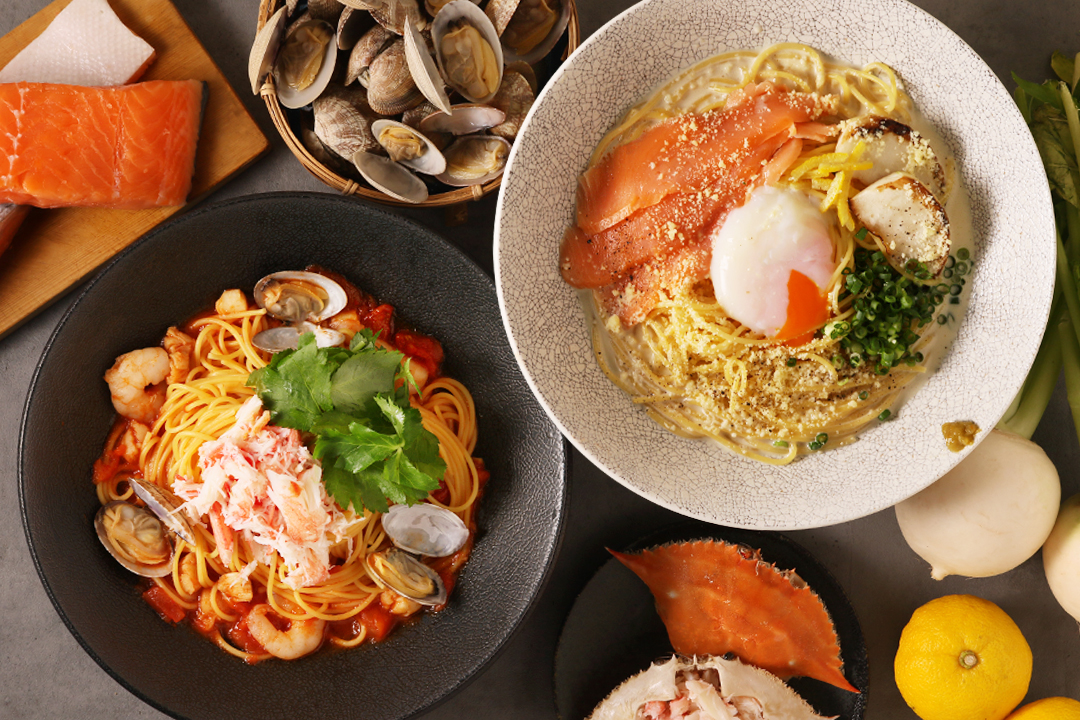「こなな」から香住カニとサーモンを使ったご褒美パスタが限定登場