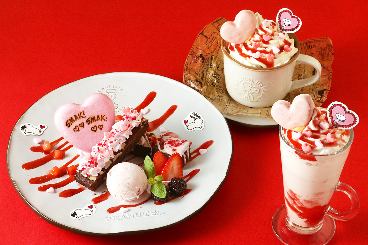 PEANUTS Cafe スヌーピーミュージアム(南町田)｜スヌーピーミュージアムの「Happy Seasons!」をテーマにした、第六弾“ハッピー・ラブ”の連動メニュー！